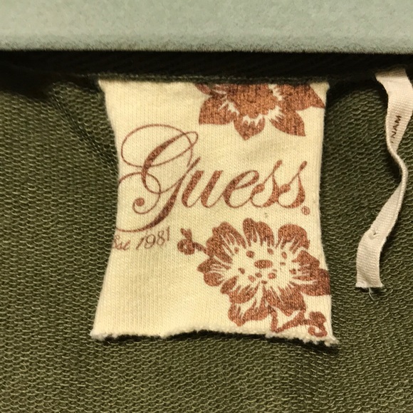 Army Green GUESS HOODIE - Picture 4 of 6